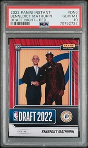 2022-23 Panini Instant Draft Night Bennedict Mathurin Red Rookie #D 18/25 PSA 10 - Picture 1 of 2