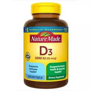 Vitamina D3 Nature Made 25 mcg. 1000 IU 650 Softgels nuove scadenza: 1/27 - Foto 1 di 2
