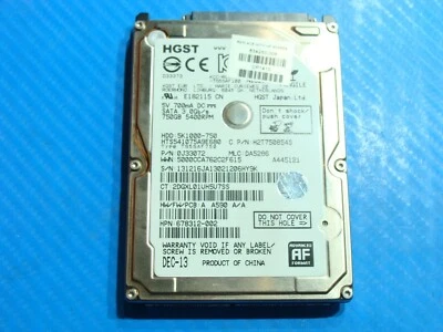 HP 15-d035dx HGST 750GB SATA 2.5" HDD Hard Drive HTS541075A9E680 634250-005 - Image 1 of 4