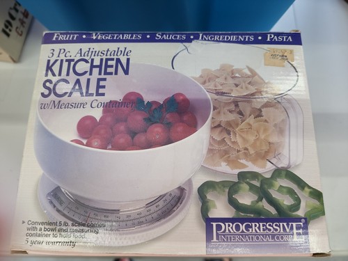 PROGRESSIVE INTERNATIONAL 3PC. ADJUSTABLE KITCHEN SCALE W/ BOX (Appears ...