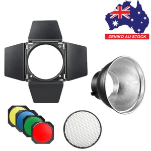 Godox AD-R6 standard Reflector+BD-04 barndoor&color filters KIT for Studio Flash - Picture 1 of 9