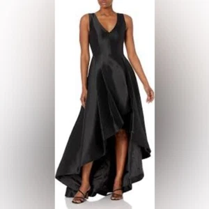 Calvin Klein Damen ärmellos V-Ausschnitt High Low Kleid schwarz Größe 8 - Bild 1 von 11