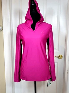 Under Armour Cold Gear Hooded Pullover Top Pink Long Sleeve Womens Size L NWT - Picture 1 of 13