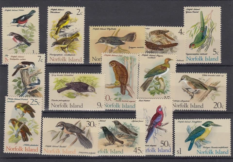 Norfolk Islands QEII 1970 Birds Set To $1 SG103/117 MNH BP5781 Cover