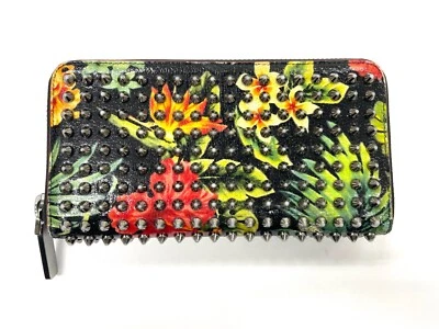 Christian Louboutin Hawaii Kawai Rockstud Spike Leather Long Zip-Around Wallet - Image 1 of 4