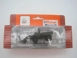 Roco Minitanks - scala H0 - 669 - UNIMOG - CARICATORE FRONTALE NUOVO & IMBALLO ORIGINALE - Foto 1 di 6