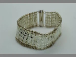 Brazalete Barra Flexible Plata de Ley 925 Sólida - Chateau d'Argent - Canadá 7.5" - Imagen 1 de 8