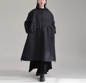Japanese women's cotton overcoat retro loose autumn winter loose coat jacket - Picture 1 of 19