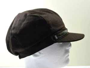 NINE WEST Women's Newsboy Brown Wool Cap with Logo Hat - Picture 1 of 12