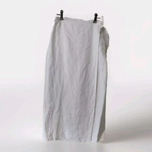 COUNTRY ROAD 100% LINEN SKIRT White size XS 6-8 Pencil Wrap BNWT NEW Crisp - Picture 1 of 8