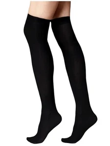 100 DEN DAMEN OVERKNEES SOCKEN OVERKNEE SOCKEN SCHWARZ SUPERWEICH UK 4–7 - Bild 1 von 3