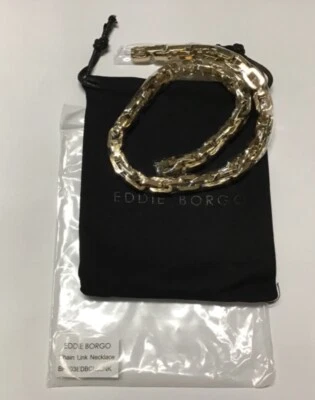 Casa rodante Eddie Borgo Supra collar de eslabones de cadena en oro $350 con bolsa NUEVO Foto 1 de 2