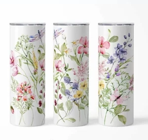 Wildflowers 20 oz Insulated Skinny Tumbler with slide lock lid and straw - Picture 1 of 1
