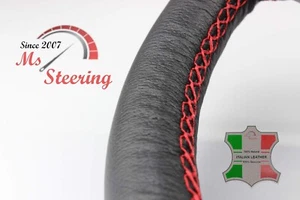 FUR LINCOLN MKZ 15-19 SCHWARZE LEDER-LENKRAD ABDECKUNG ROT STICH - Picture 1 of 5