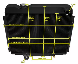 WR Champion 3 Row Black Finish Radiator for 1965 1966 Ford Galaxie V8 Engine - Picture 1 of 7