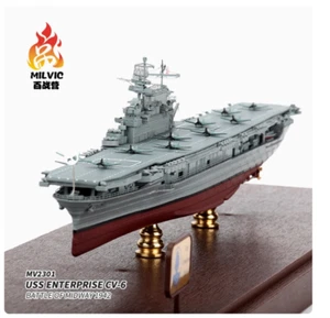 WWII US CV-6 Enterprise Aircraft 1/700 Carrier Model Alloy Finished Warship Toy - Picture 1 of 19