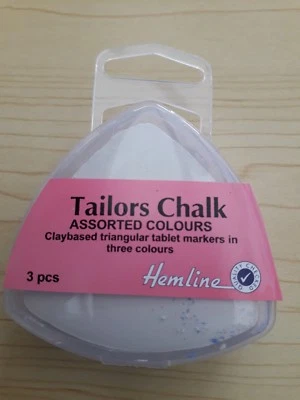 New-Hemline-3 pce Set Tailors Chalk in Storage Container - White Blue Red - Image 1 of 3