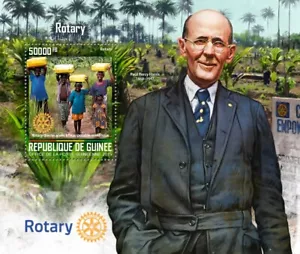 Rotary International Paul Percy Harris MNH Stamps 2019 Guinea S/S - Picture 1 of 1