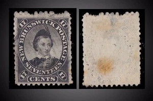 1860 NEW BRUNSWICK USED 17C. SCT. 11  SG. 19 KING EDWARD WHEN PRINCE OF WALES  - Picture 1 of 1