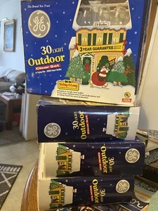 4 New boxes GE 30 Light Outdoor Clear String A Long C9 Christmas Holiday Bulbs - Picture 1 of 8