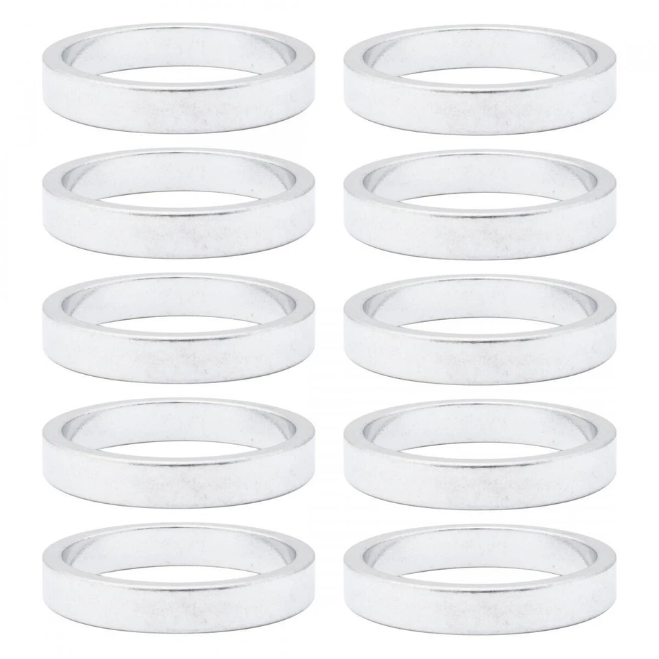 ORIGIN8 BIKE BICYCLE HEADSET SPACER ALY 5mm x 1in SILVER BAG of 10 - Image 1 of 1