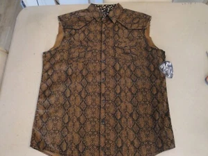 Rock Roll N Soul Sleeveless Serpent Shirt Black Pearl Snap RRMW602NS 2XL #D104 - Picture 1 of 8