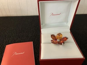 Ring Psychedelic Orange Red Rose Crystal by Baccarat Size 55 - Picture 1 of 7