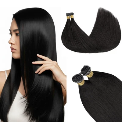 Extensiones de cabello humano I Tip Remy preunidas queratina fusión I-Tip 100 gm Foto 1 de 4