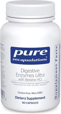 Pure Encapsulations Digestive Enzymes Ultra con Betaína HCl | Vegetariano a y Foto 1 de 4
