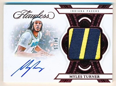 Parche autógrafos Myles Turner impecable 2024-25 rubí automático #FPA-MTP (15/04) Foto 1 de 2