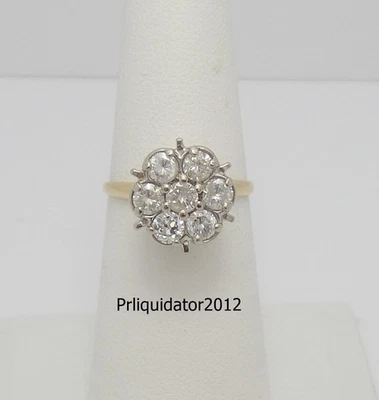 Vintage 1CT Natural Round Diamond Engagement Wedding Bridal Ring 14K Yellow Gold - Image 1 of 4