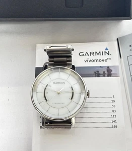 Montre classique Garmin Vivomove bracelet grec en acier inoxydable longue durée de vie de la batterie d'occasion - Photo 1 sur 4