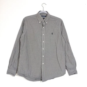 Ralph Lauren Hemd Herren Small Schwarz Weiß Gingham Baumwolle Stretch Fit Langarm - Bild 1 von 11