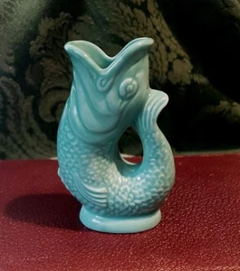 WADE GLUGGLE JUG England Sage Green 3.5" Koi Fish Mini Pitcher Bud Vase - Picture 1 of 7