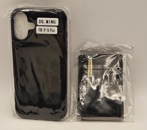 DG MING Magnetic Leather Wallet Phone Case iPhone 16 Plus Black - Picture 1 of 8