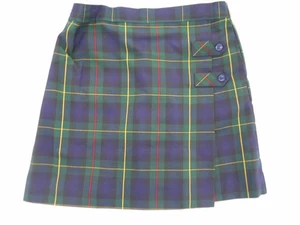 Niñas R/K Verde Cuadros Caja Plisada Kilt Estilo Uniforme Skort 1/2 Talla 12 1/2 y 14 1/2 - Imagen 1 de 5