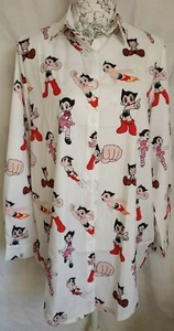 BLUSA CAMISA LARGA PARA MUJER ASTRO BOY DE AJUSTE SUELTO NUEVA 1 TALLA BUSTO 45" 114 CM  - Imagen 1 de 8