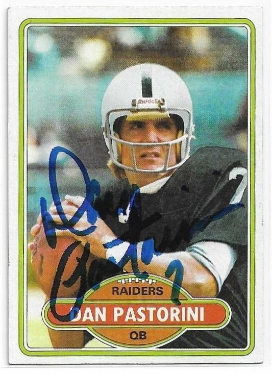 DAN PASTORINI Autographed Signed 1980 Topps Football card #490 Oakland Raiders - Image 1 of 1