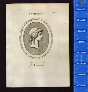 BACHANTE, BACCHANTE, BACCHUS Woman- Leonardo Agostini-Battista -1685 Engraving - Picture 1 of 1