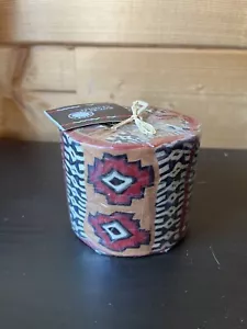 African Swazi Candle With Tribal Pattern - Picture 1 of 2