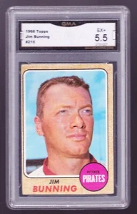 1968 TOPPS #215 JIM BUNNING PITTSBURGH PIRATES GMA 5.5 - Picture 1 of 3