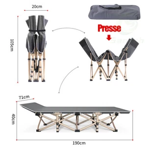 XXL Klappbar Liege Feldbett Klappbett Gästebett Campingbett mit Tragetasche 75 " - Bild 1 von 12