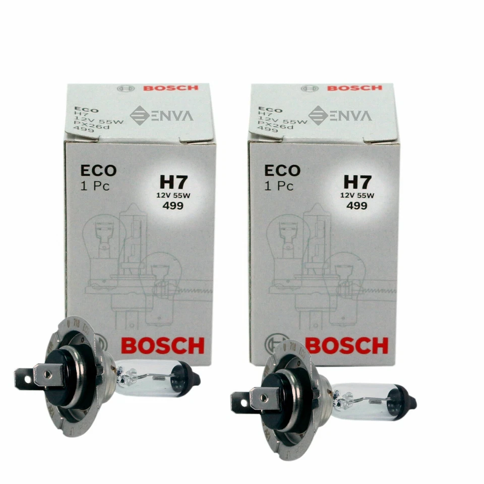 Geniune Bosch Eco H7 12V 55W 499 Headlight Bulbs 2x 1 987 302 804 -FR1 - Image 1 of 3