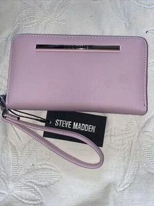 STEVE MADDEN PINK WALLET WRISTLET SMOOTH TEXTURED - Picture 1 of 11