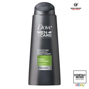 Dove Men + Care Fresh Clean 2 In 1 Shampoo 400ml Each Caffeine Mens Hair - Picture 1 of 2