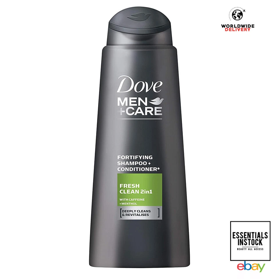 Dove Men + Care Fresh Clean 2 In 1 Shampoo 250ml Each Caffeine Mens Hair - Image 1 of 1