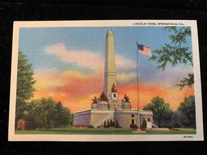 Lincoln Tomb, Springfield, Illinois Postcard--Linen--Posted - Picture 1 of 7