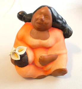 Lady Gordita Mexican Folk Art Pottery Ceramic with Flowers from Mexico 2008 - Picture 1 of 6