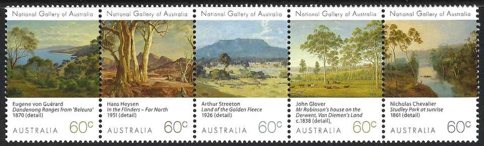 2013 Australia SG#3951/55 Landscape Paintings National Gallery strip mint MUH - Image 1 of 1
