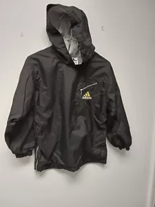 Adidas Boys Hooded lined rain jacket pullover Hooded SZ S - Picture 1 of 9
